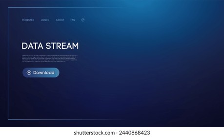 Data stream concept. Data visualization information flow. Blue technology background