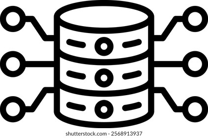 Data Stream Vector Lineal Icon On White Background.