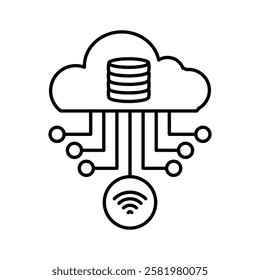 data streaming icon Black and white logo