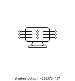 data streaming icon line art vector