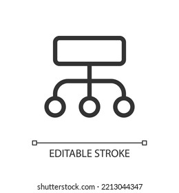 Data structuration process pixel perfect linear ui icon. Infographic. Business strategy. GUI, UX design. Outline isolated user interface element for app and web. Editable stroke. Poppins font used