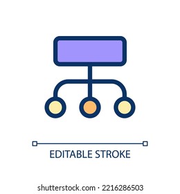 Data structuration process pixel perfect RGB color ui icon. Business strategy. Simple filled line element. GUI, UX design for mobile app. Vector isolated pictogram. Editable stroke. Poppins font used