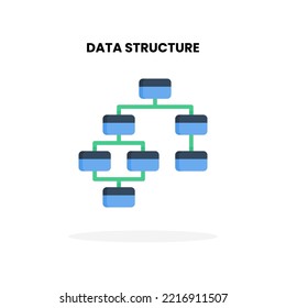 Data structure flat icon. Vector illustration on white background. Can used for digital product, presentation, UI and many more.