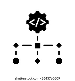 Data Structure glyph icon, use for machine learning, education, technology industry, UI, UX kit, app and web development, digital or print.