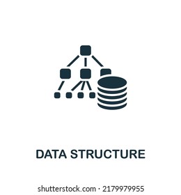 Data Structure Icon. Monochrome Simple Line Data Science Icon For Templates, Web Design And Infographics