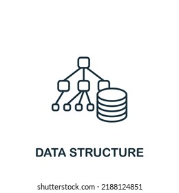 Data Structure Icon. Monochrome Simple Line Data Science Icon For Templates, Web Design And Infographics