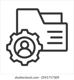 Data Subject Outline Icon Vector Illustration