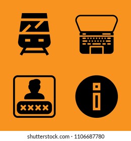 data, sunlight, silver and space icons set. Vector illustration for web and design