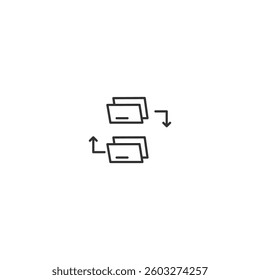 Data sync folders icon: up down arrows, file transfer symbol.