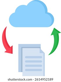 Data Sync Icon Flat Vector Illustration