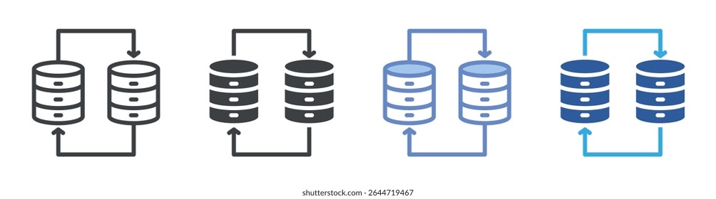 Data Sync icon set multiple style collection