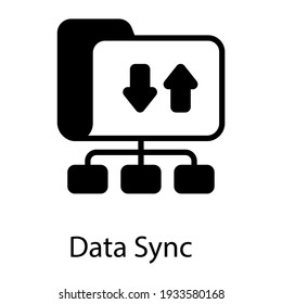 Data sync vector arrows with folder 
