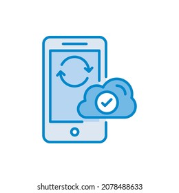 Data Sync vector blue colours Icon Design illustration. Web And Mobile Application Symbol on White background EPS 10 File