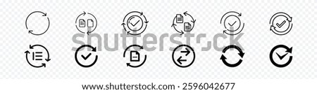 Data Synchronization and File Exchange Icons Set, Circle arrows icon, Transfer, swap, exchange, spin, flip concept. 