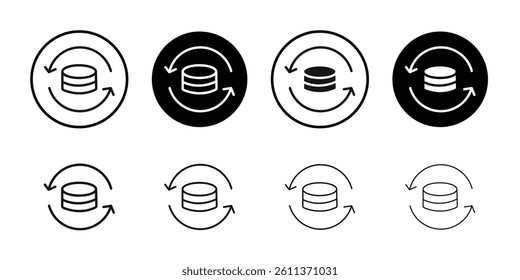 Data synchronization icon Flat art illustration in outline