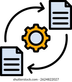 Datensynchronisierungssymbol Lineare Farbvektorgrafik