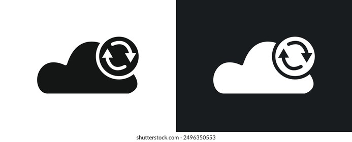 Data synchronization icon linear graphics set vector in black