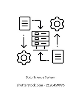 data synchronization icon. Outline style icon design isolated on white background