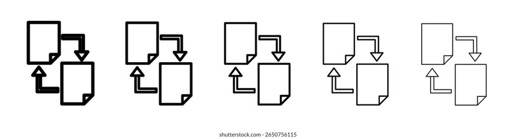 ícone de sincronização de dados sinal de estilo de estrutura de tópicos fino de vetor