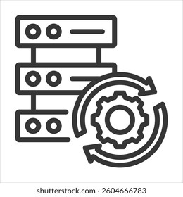 Data Synchronization Outline Icon Vector Illustration