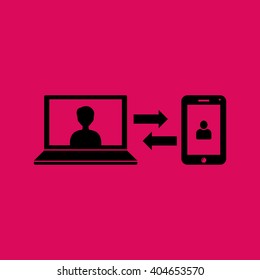 Data Synchronization or Data Transfer Icon. Eps-10.
