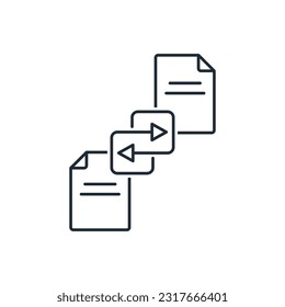 Data synchronization, update contents.Vector linear icon isolated on white background.