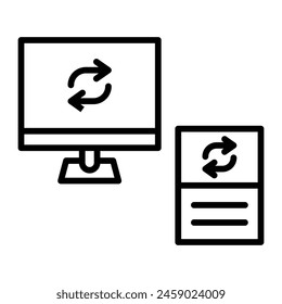 Data Synchronization Vector Line Icon Design