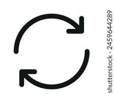 Data synchronize isolated icon, rotate linear icon, sync outline vector icon with editable stroke
