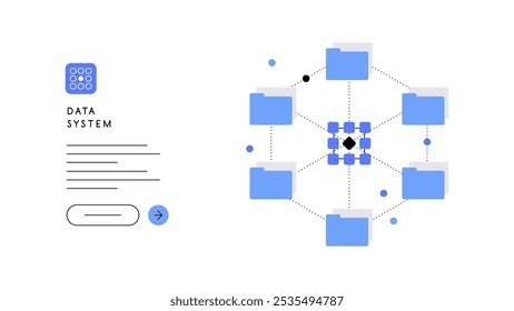 Sistematização de dados. Ciência dos dados. Banner da Web, slide da apresentação. Gráficos simples. Arquivo vetorial.