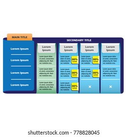 Data table template. ideal for presentations and institutional materials