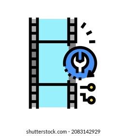 data tape services color icon vector. data tape services sign. isolated symbol illustration