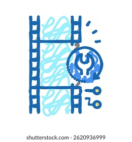data tape services doodle icon sketch vector. data tape services sign. isolated symbol illustration