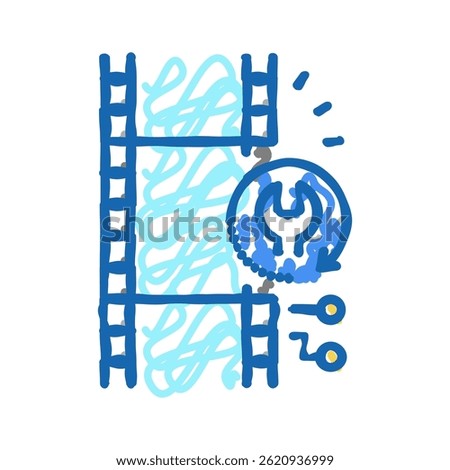 data tape services doodle icon sketch vector. data tape services sign. isolated symbol illustration