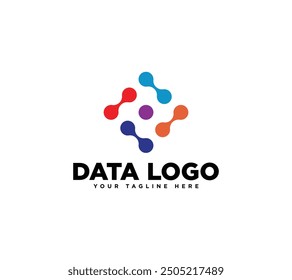 Data tech coding programmer logo design, Vector illustration.