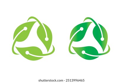 data tech leaf logo Pro Vector Carbon neutral icon logo recycling ecology label vecto