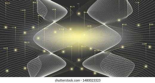 Data Tech. White Infographic Illustration. Industry Network. Black Wave Big Data. Dark Tech Movement. Financial Information. Black Digital Network. System Big Data. Virtual System.