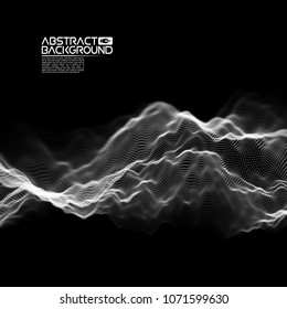 Data technology abstract futuristic illustration . Low poly shape with connecting dots and lines on dark background. 3D rendering . Big data visualization .