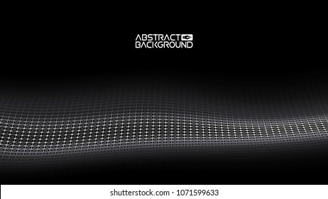 Data technology abstract futuristic illustration . Low poly shape with connecting dots and lines on dark background. 3D rendering . Big data visualization .