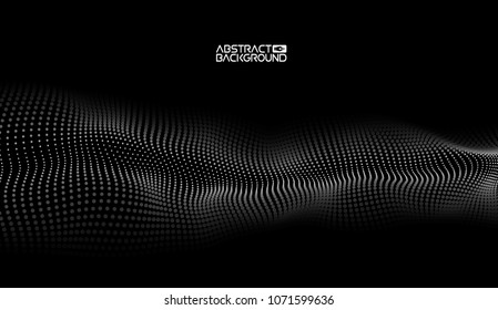 Data technology abstract futuristic illustration . Low poly shape with connecting dots and lines on dark background. 3D rendering . Big data visualization .