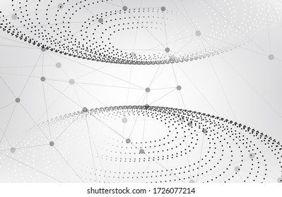 Datentechnik abstrakte futuristische Illustration . Niedrige Poly-Form mit Verbindungspunkten und Linien auf dunklem Hintergrund. Visualisierung von Big Data .