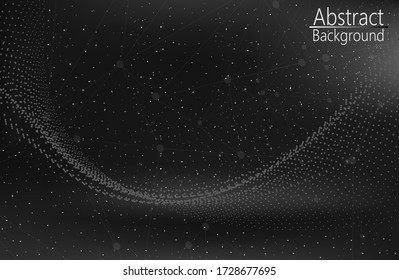 Ilustración futurista abstracta de tecnología de datos. Forma de polos baja con puntos de conexión y líneas sobre fondo oscuro. Ilustración vectorial.