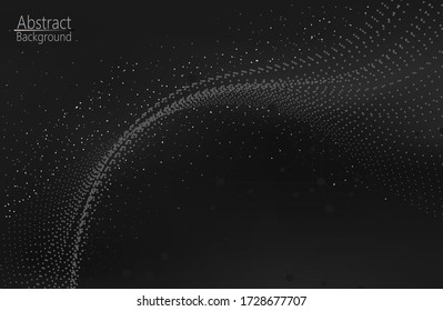 Data technology abstract futuristic illustration . Low poly shape with connecting dots and lines on dark background. Vector illustration.