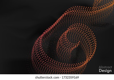 Data technology abstract futuristic illustration . Low poly shape with connecting dots and lines on dark background. Vector illustration.