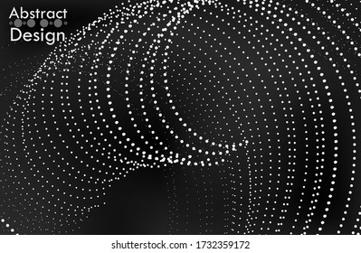 Ilustración futurista abstracta de tecnología de datos. Forma de polos baja con puntos de conexión y líneas sobre fondo oscuro. Ilustración vectorial.