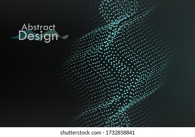 Ilustración futurista abstracta de tecnología de datos. Forma de polos baja con puntos de conexión y líneas sobre fondo oscuro. Ilustración vectorial.