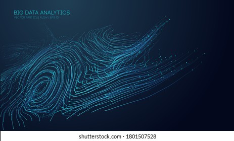 Data Technology Abstract Futuristic Illustration. Big Data Visualization. Music Abstract Background Blue.