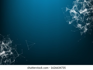 Data technology background. Big data visualization. Connecting dots and lines. Science background.