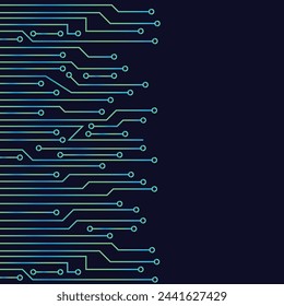 Data technology circuit line art design vector