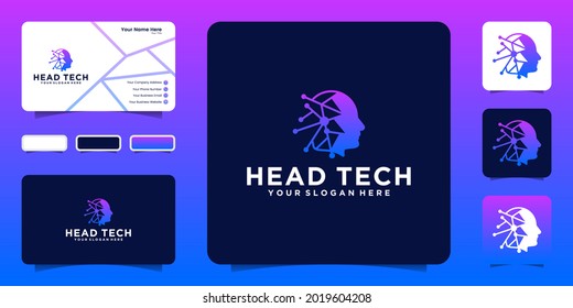 Data Technology Head Logo Inspiration And Business Card Inspiration