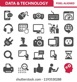 Data & Technology Icons. Professional, pixel perfect icons, EPS 10 format.